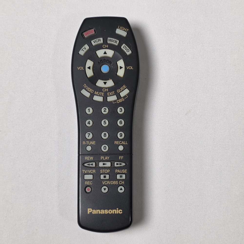 Panasonic Remote Control EUR511502 TV VCR DVD DBS CBL Black OEM Replacement